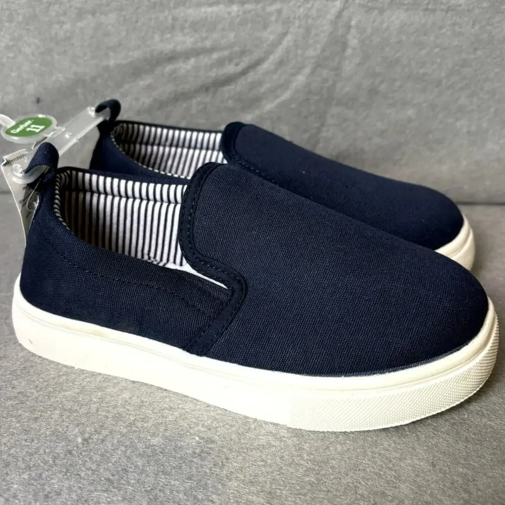 Gerber Boy Girl SlipOn Canvas Navy Blue Casual School Sneaker Shoes 11 NEW